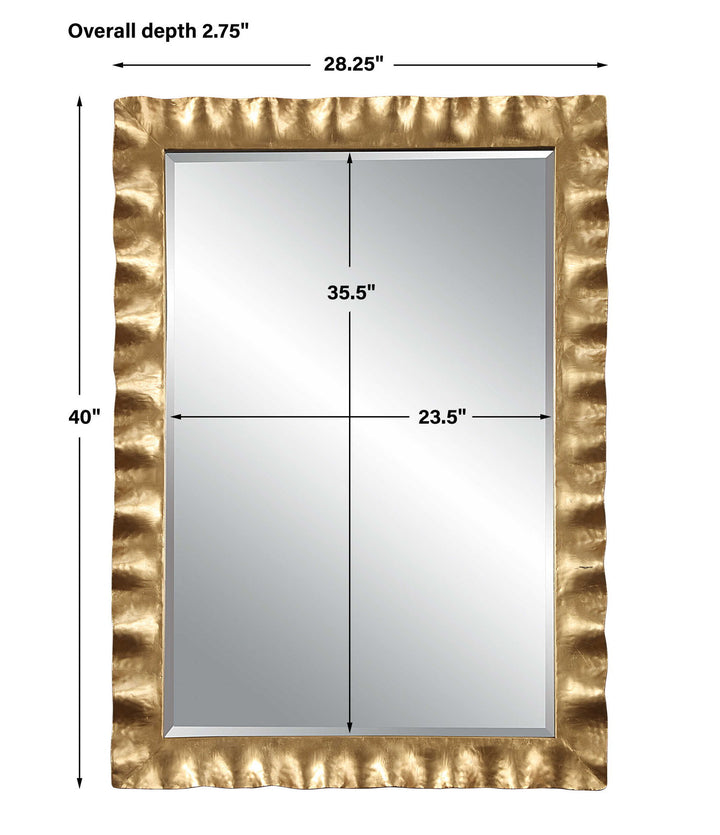 Haya - Scalloped Mirror - Gold