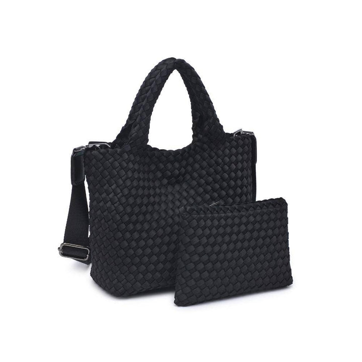 Sky's The Limit - Small Woven Neoprene Crossbody: Sand Black