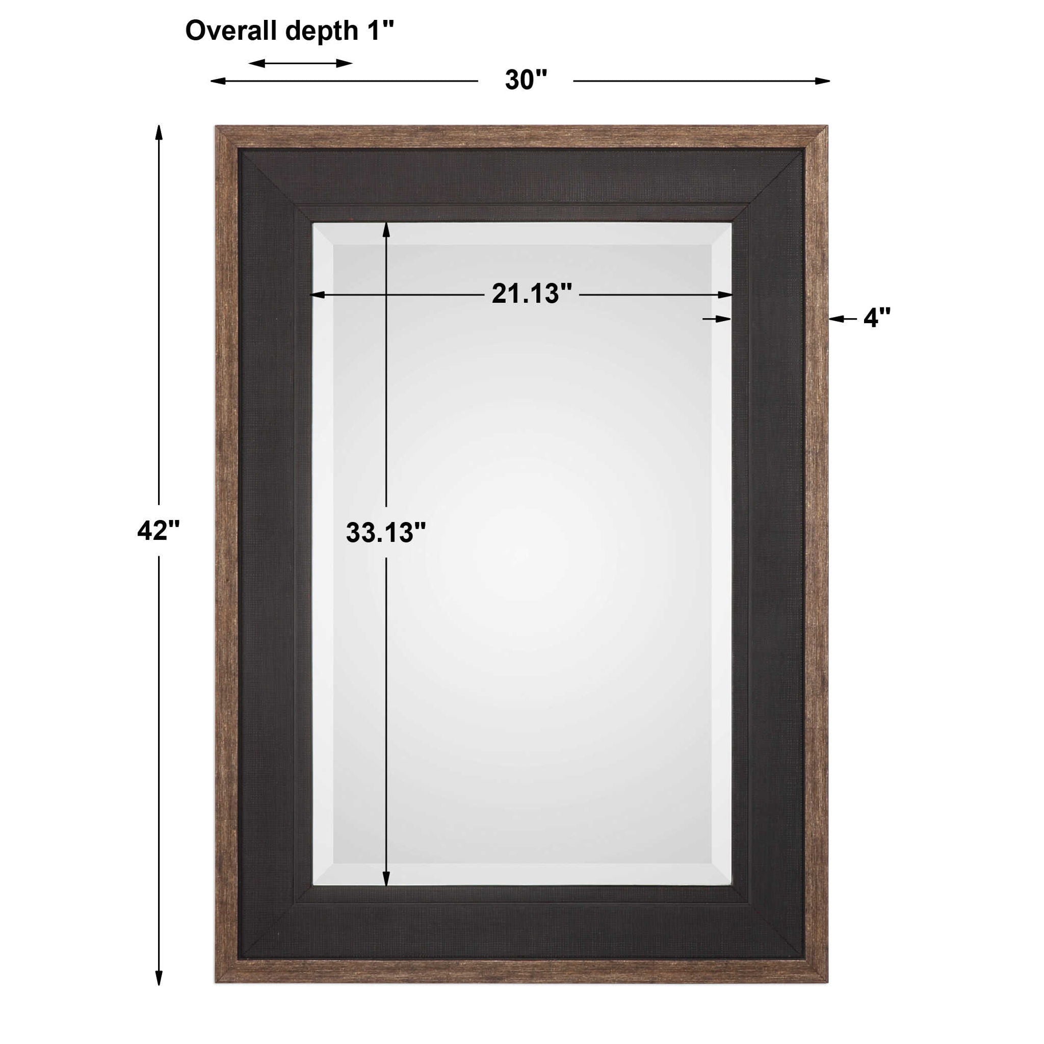 Staveley - Rustic Mirror - Black