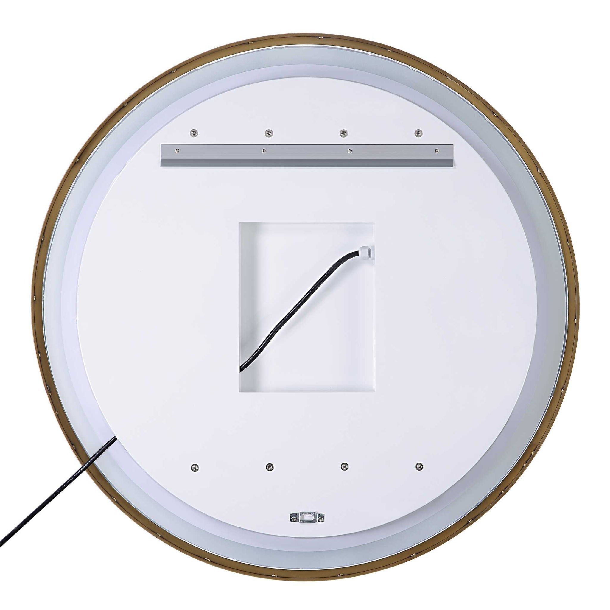 Crofton - Lighted Brass Round Mirror