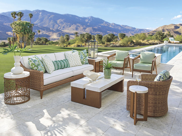 Palm Desert Poolside - Swivel Occassional Chair - Dark Brown / Green