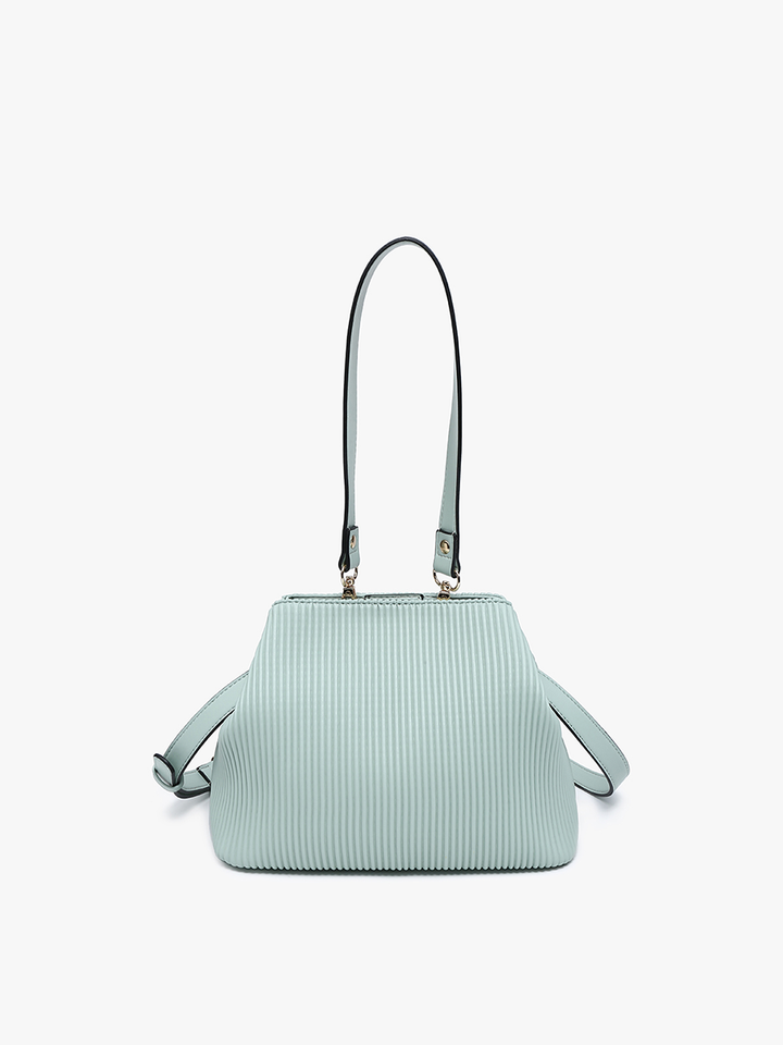 EH2460 Dove Pleated Satchel w/ Large Handle: Glacial Blue