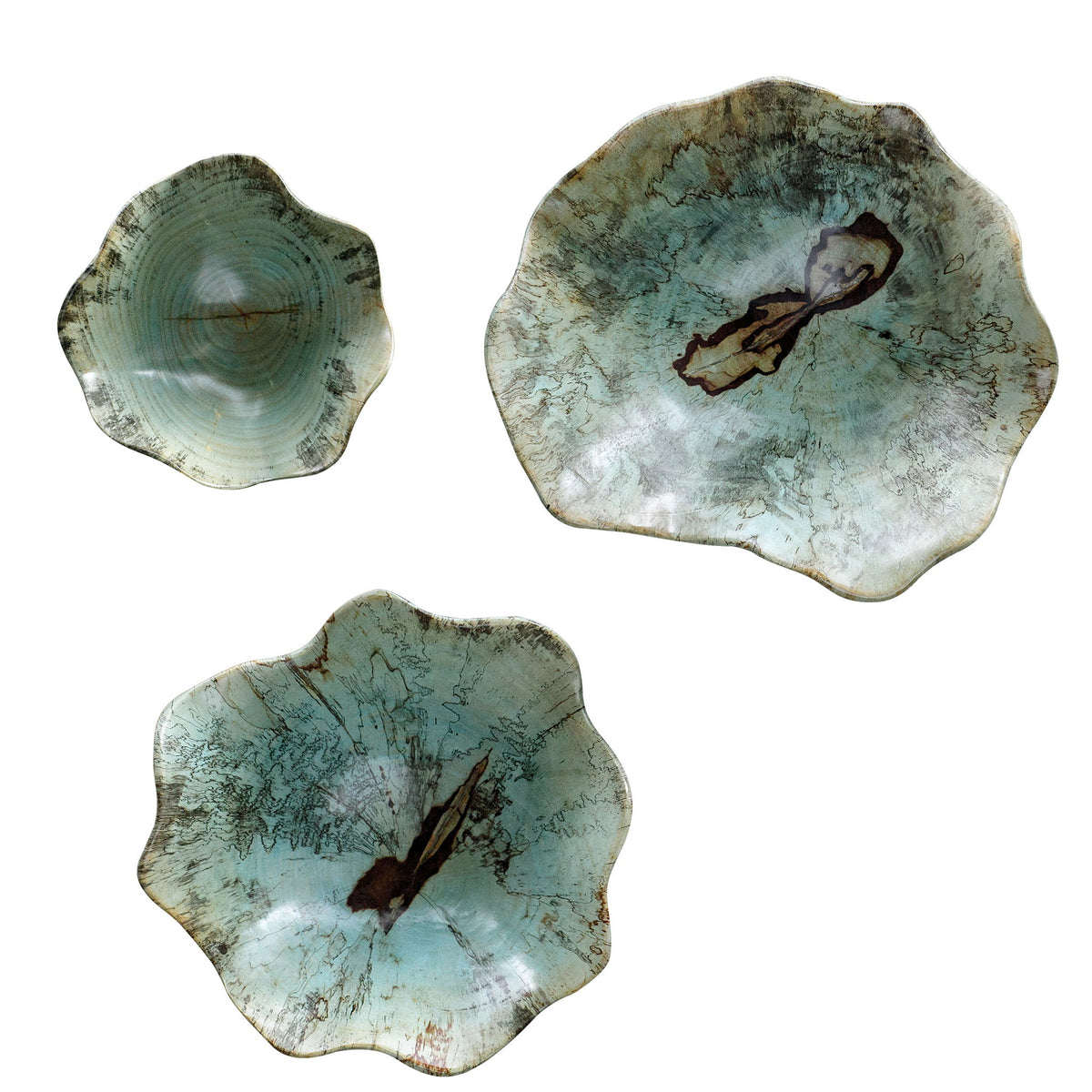 Teo - Wood Wall Art (Set of 3) - Light Blue