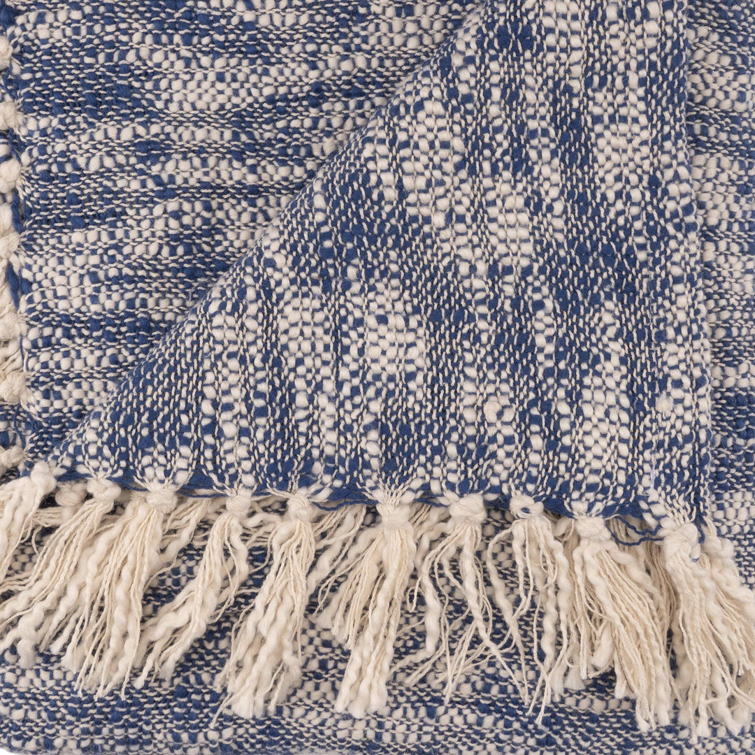 Chambray Ways Throw Blanket: Blue