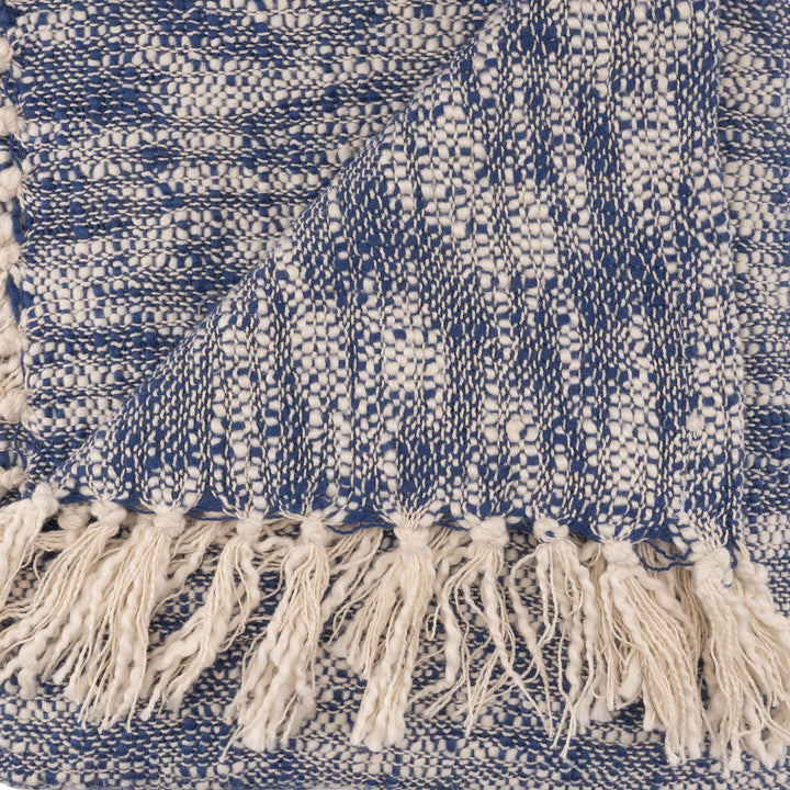 Chambray Ways Throw Blanket: Blue