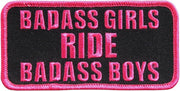 Girls Ride Badass Boys Embroidered Patch – 4" x 2