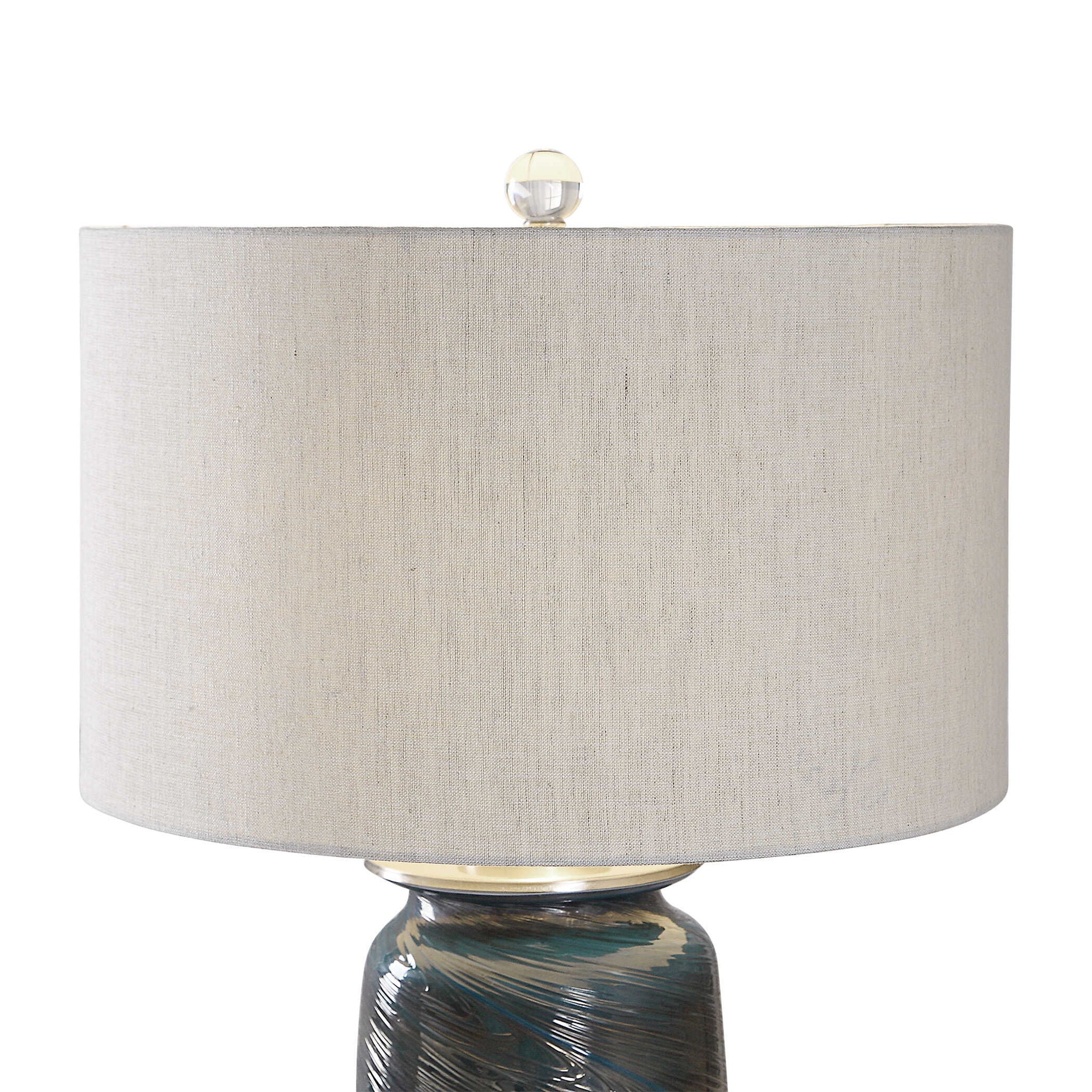 Olesya - Swirl Glass Table Lamp - Blue