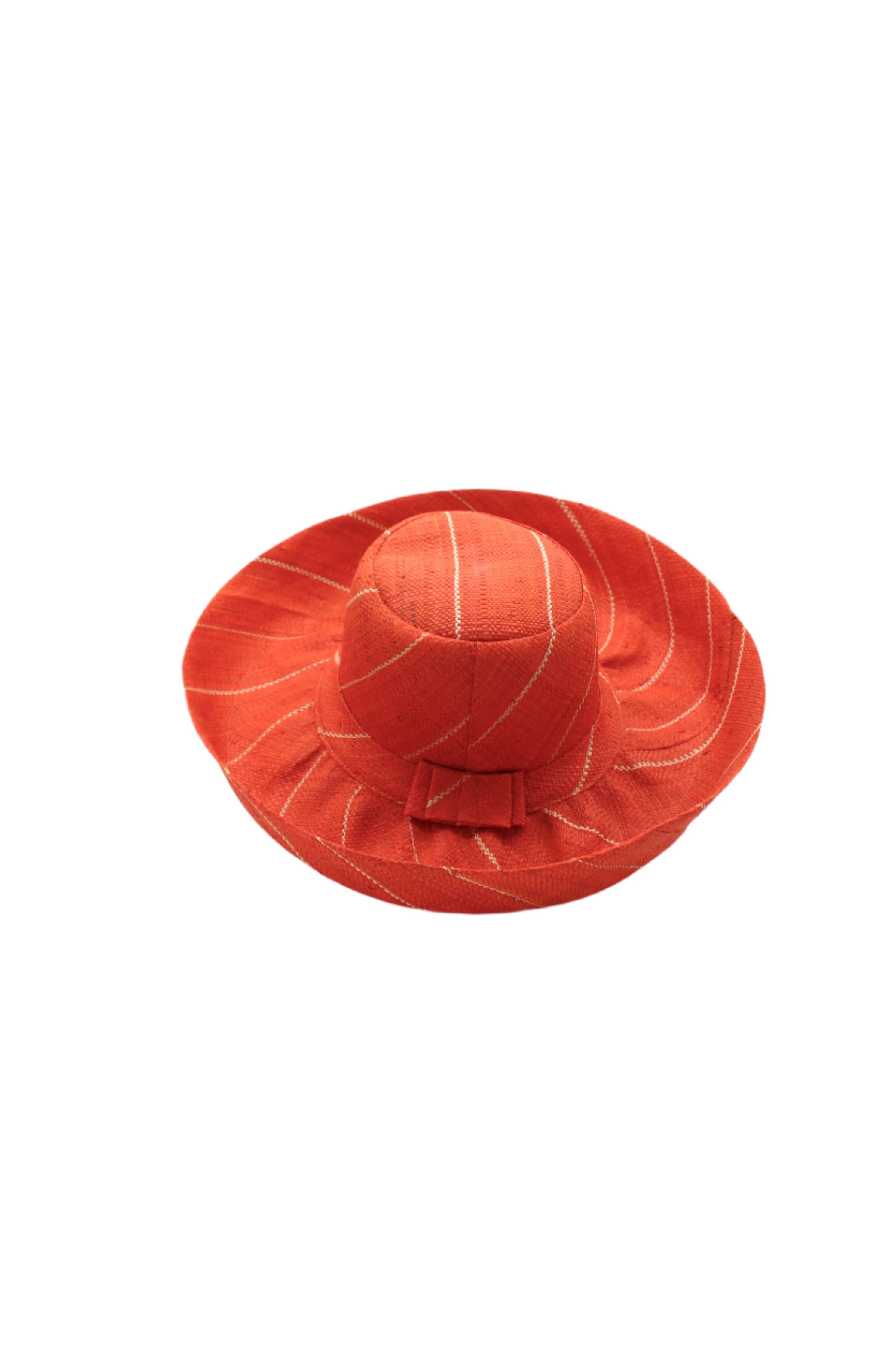 5" & 7" Wide Brim Pinstripe Packable Straw Sun Hats: Brights Multicolor Pinstripes / 7" Brim