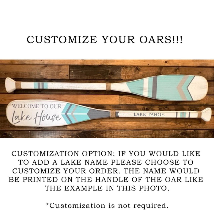Boat Oars- Color Combination #4 2PC Set (Choose Own Text): GO JUMP IN THE LAKE