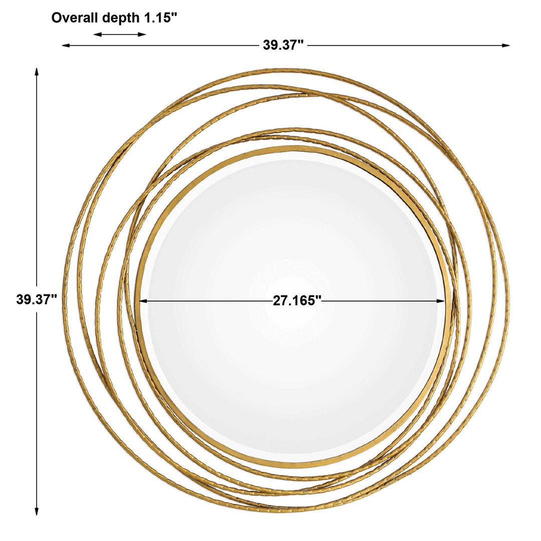 Whirlwind - Round Mirror - Gold