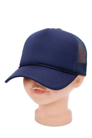 Kids Five Panel Sponge Padded Trucker Hat: NAVY BLUE / ONE SIZE
