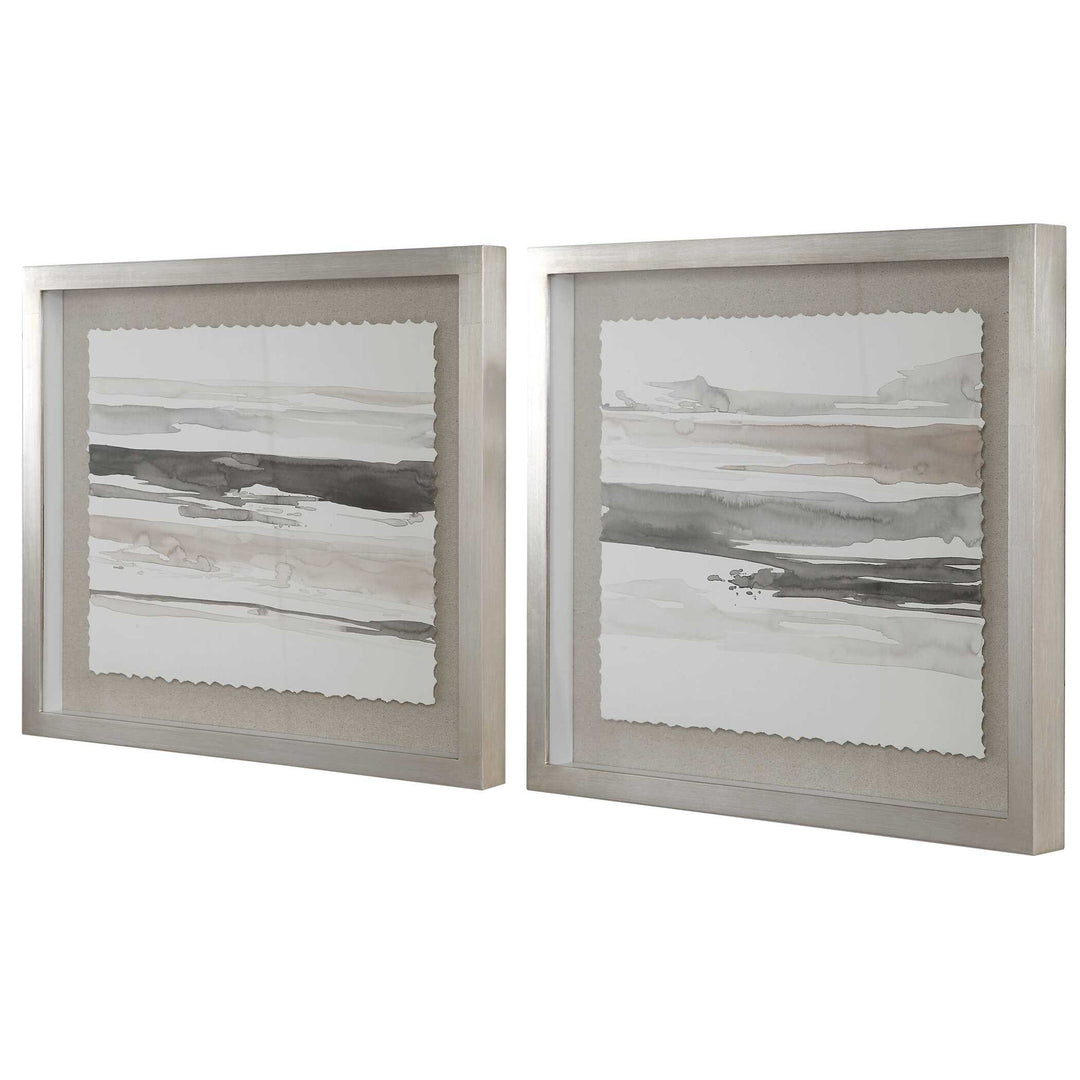 Neutral - Landscape Framed Prints (Set of 2) - Pearl Silver