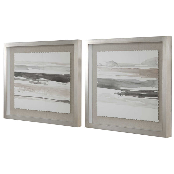 Neutral - Landscape Framed Prints (Set of 2) - Pearl Silver