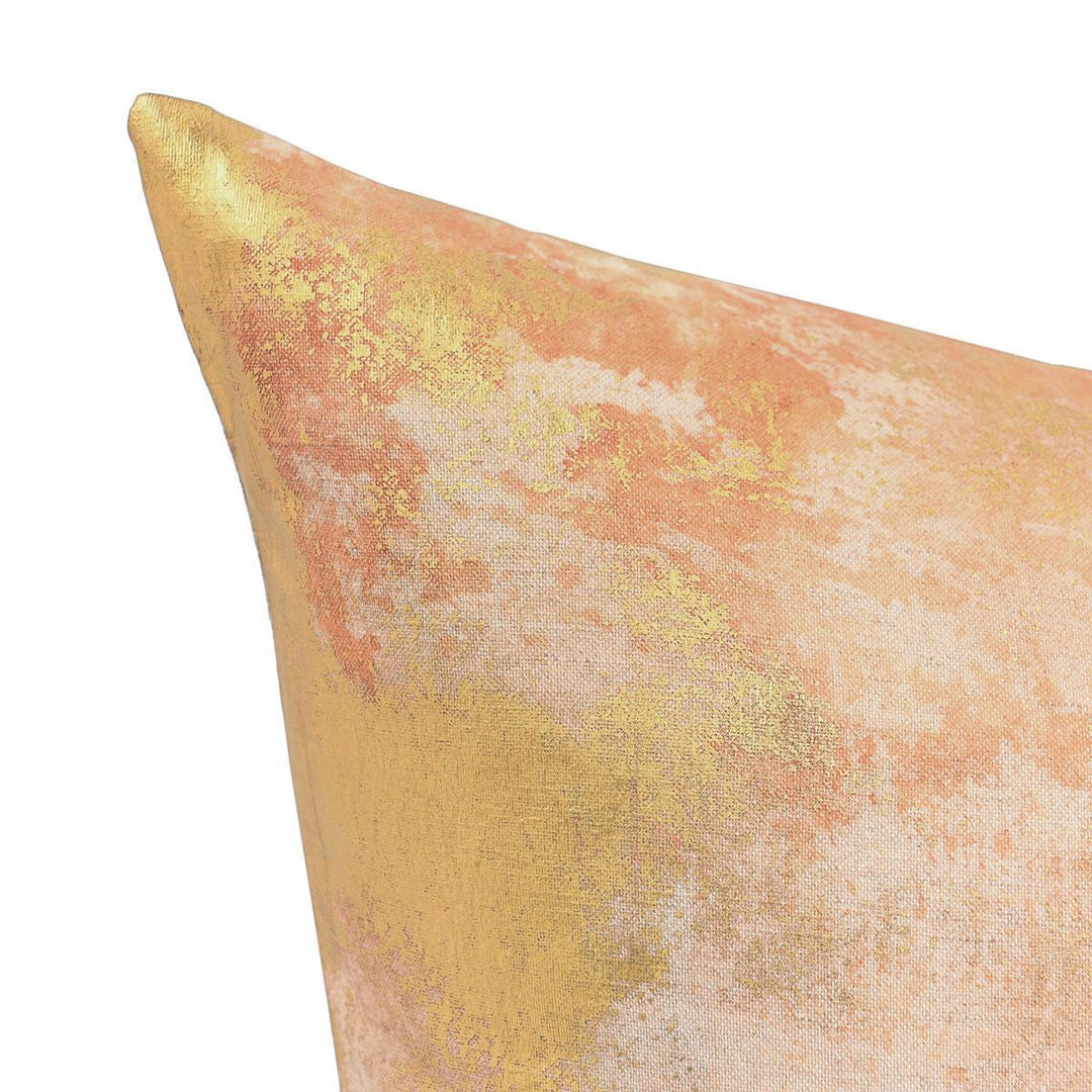 Radiant Oasis - 22" x 22" Onara Pillow - Burnt Orange / Gold