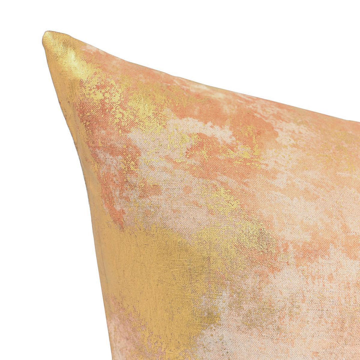 Radiant Oasis - 22" x 22" Onara Pillow - Burnt Orange / Gold