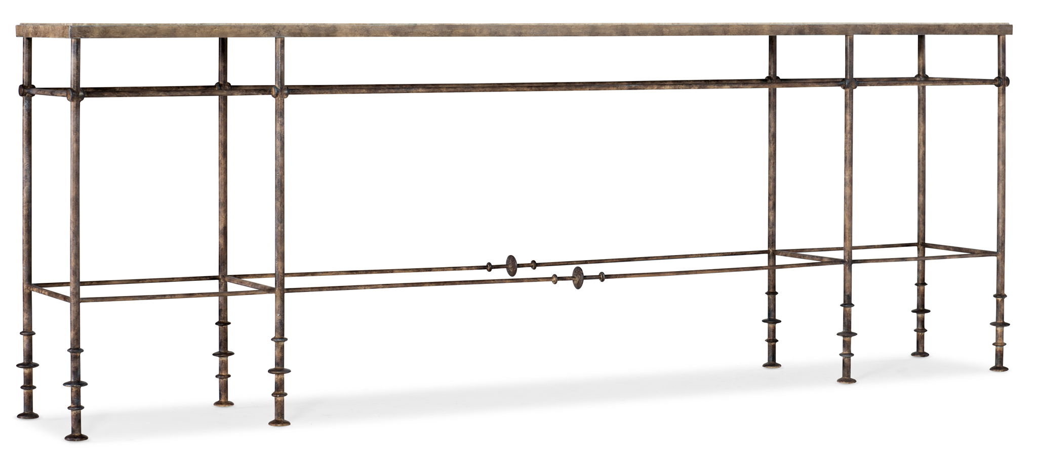 La Grange - St. James Metal And Stone Console - Dark Brown