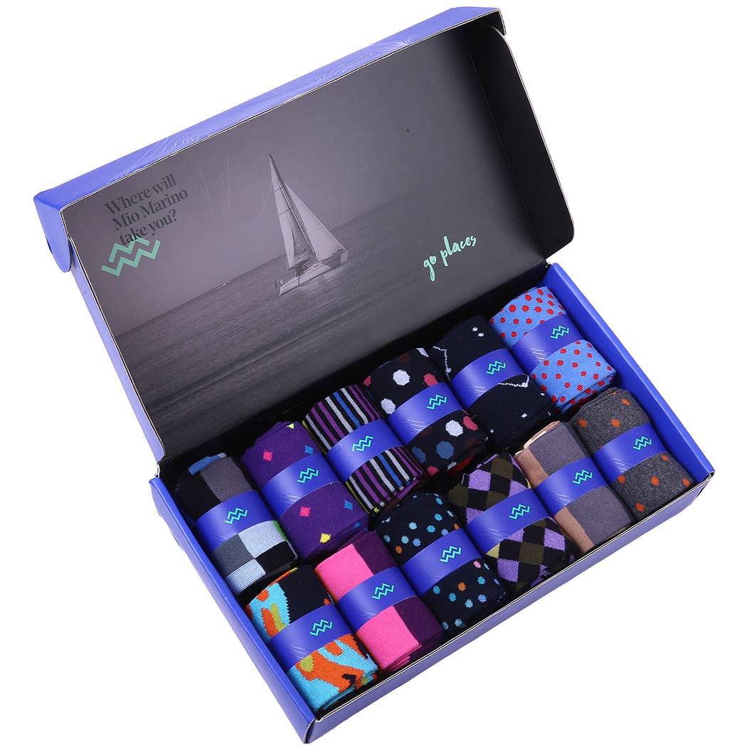Spring Zest Dress Socks 12 Pack: Spring Zest / Sock size: 10-13 / 80% cotton; 10% spandex; 10% polyester