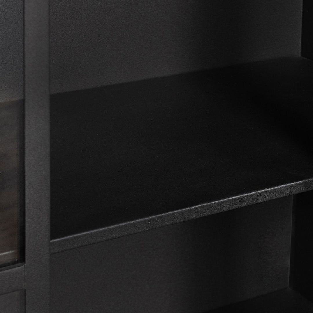 Lillo - Metal/Glass Single Door Cabinet - Black