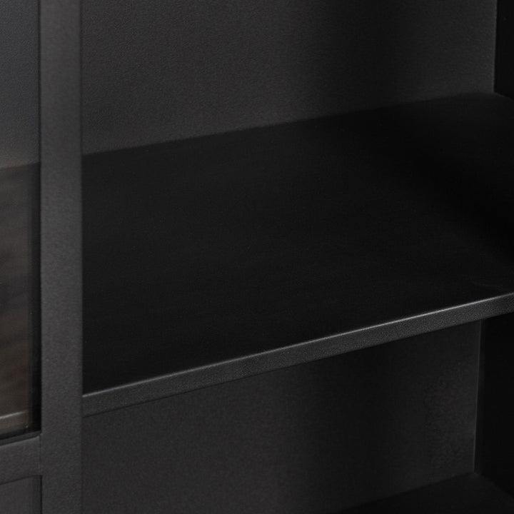 Lillo - Metal/Glass Single Door Cabinet - Black