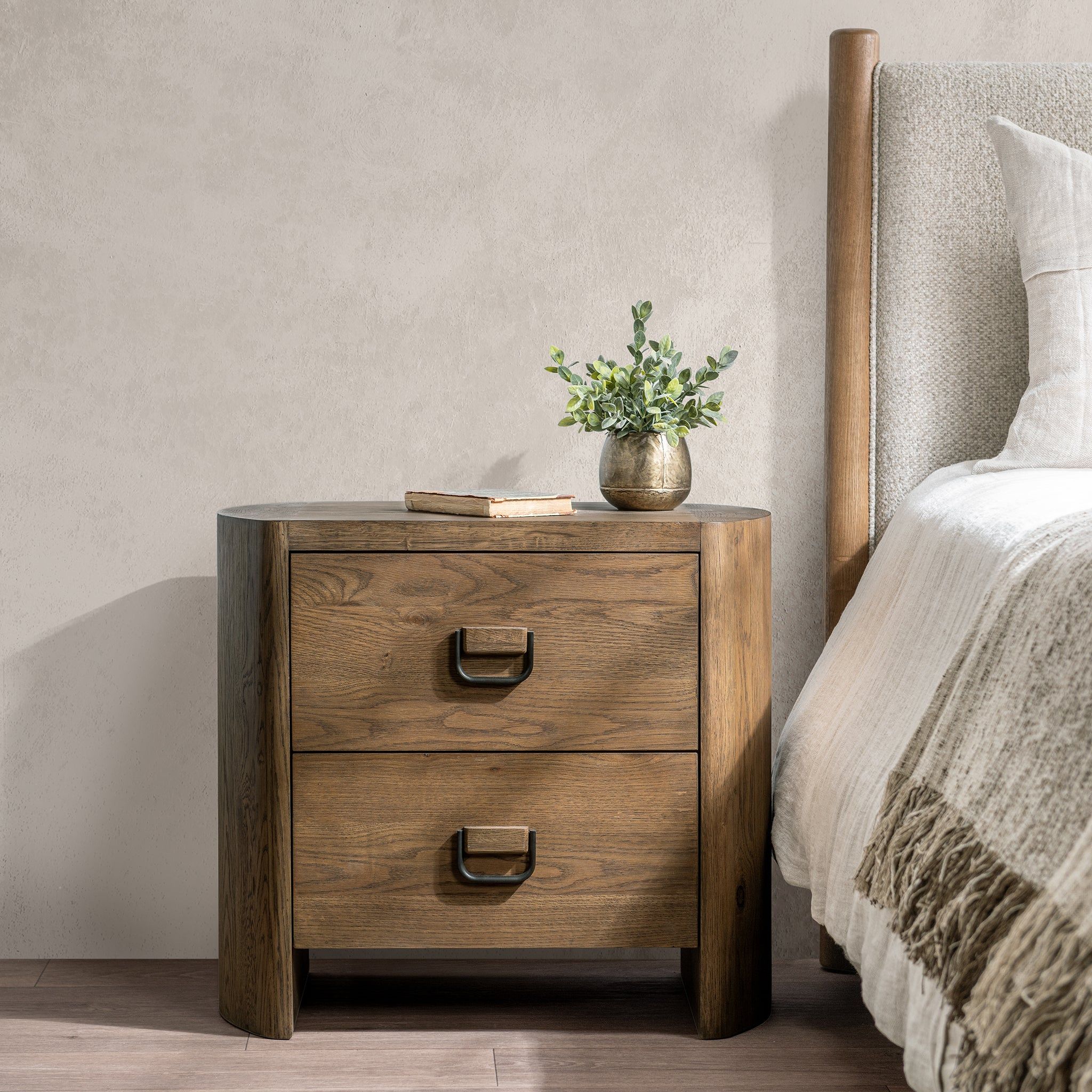 Kyrie - 2 Drawer Nightstand - Tawny Brown