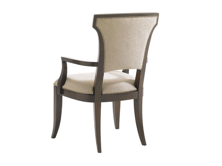 Tower Place - Seneca Upholstered Arm Chair (Set of 2) - Dark Brown