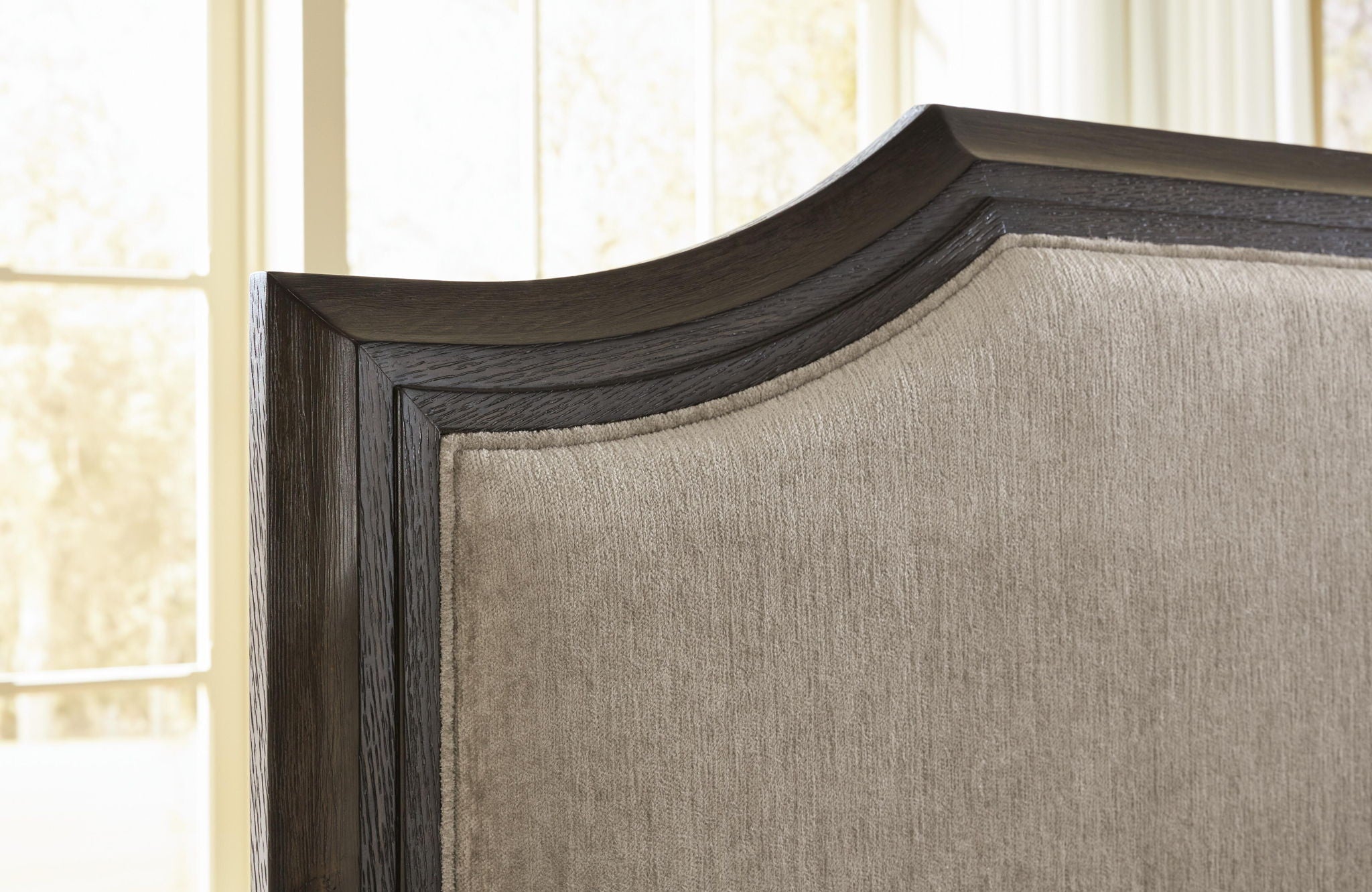 Wickenger - King Upholstered Panel Bed - Dark Brown