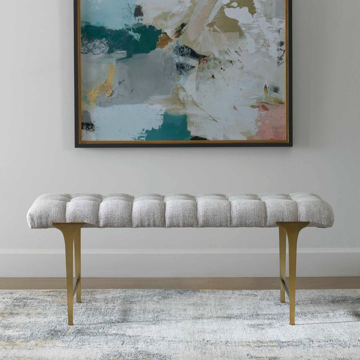 Imperial - Upholstered Gray Bench