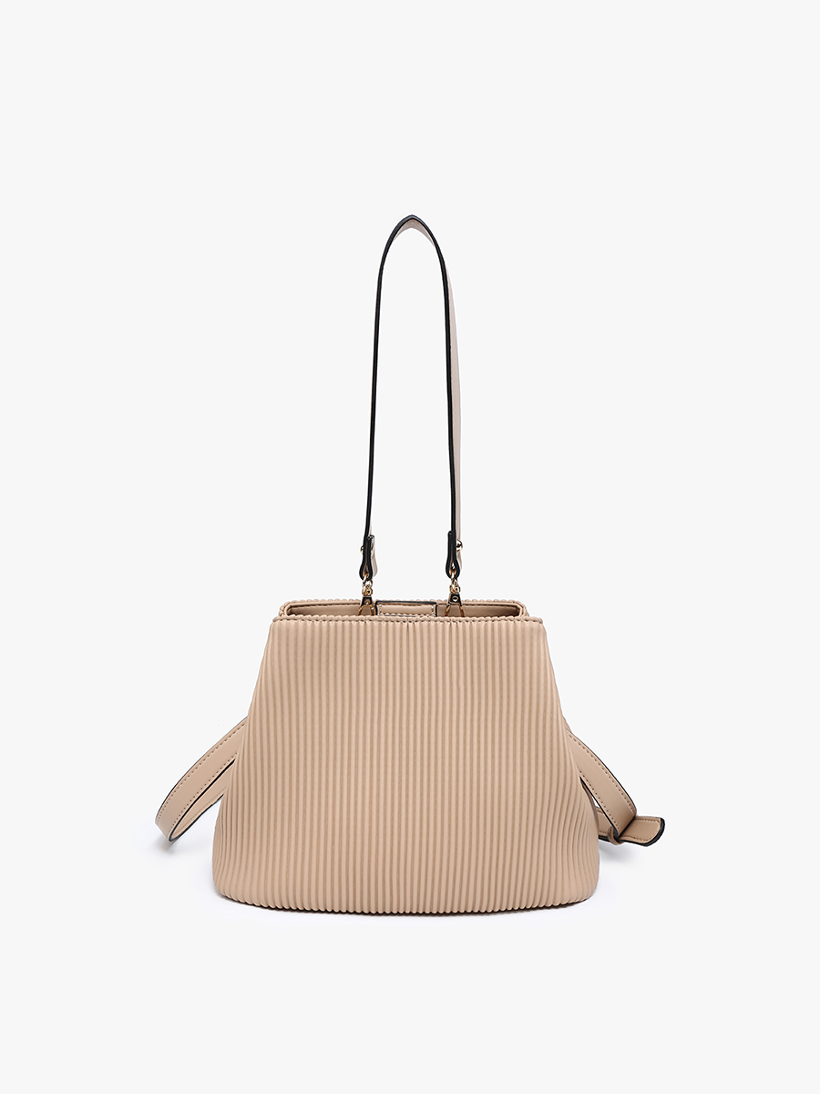 EH2460 Dove Pleated Satchel w/ Large Handle: Fig