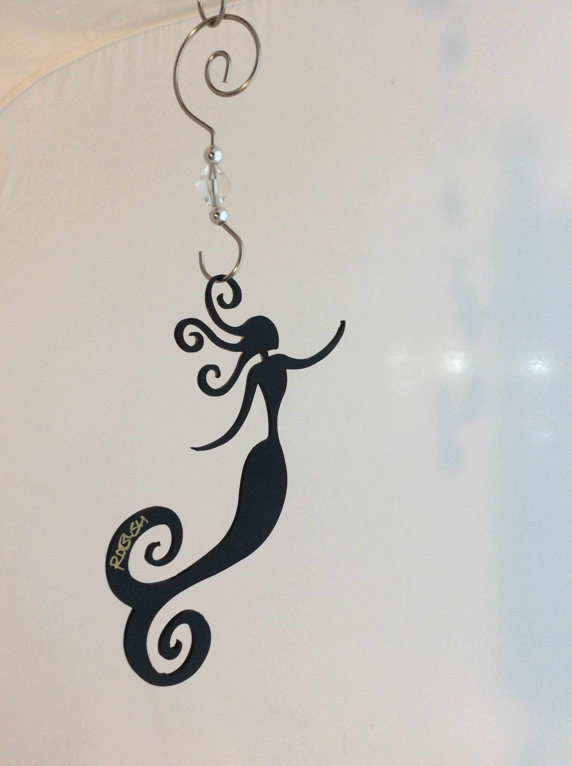 Mermaid Ornament  - Hand Painted Steel