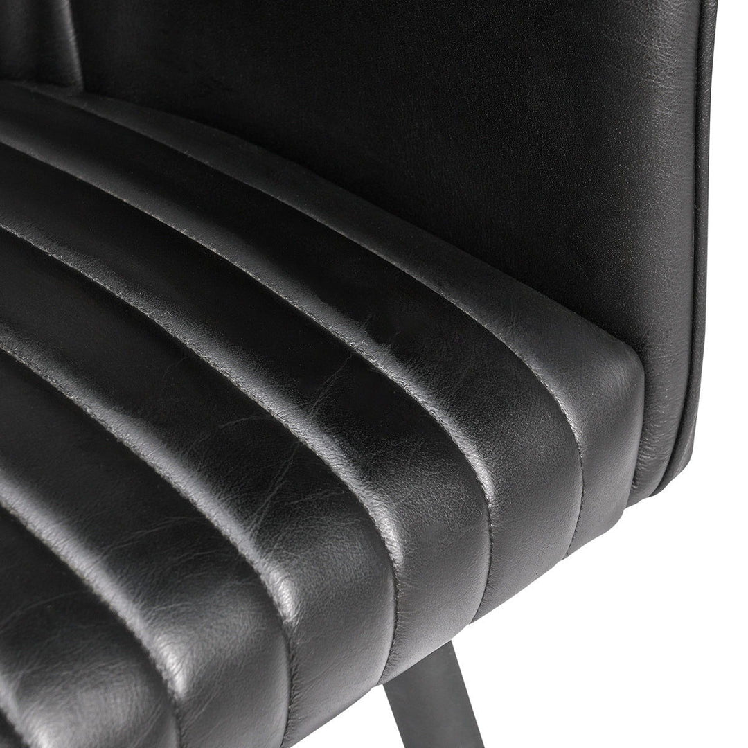 Leon - Leather Dining Chair - Jet Black