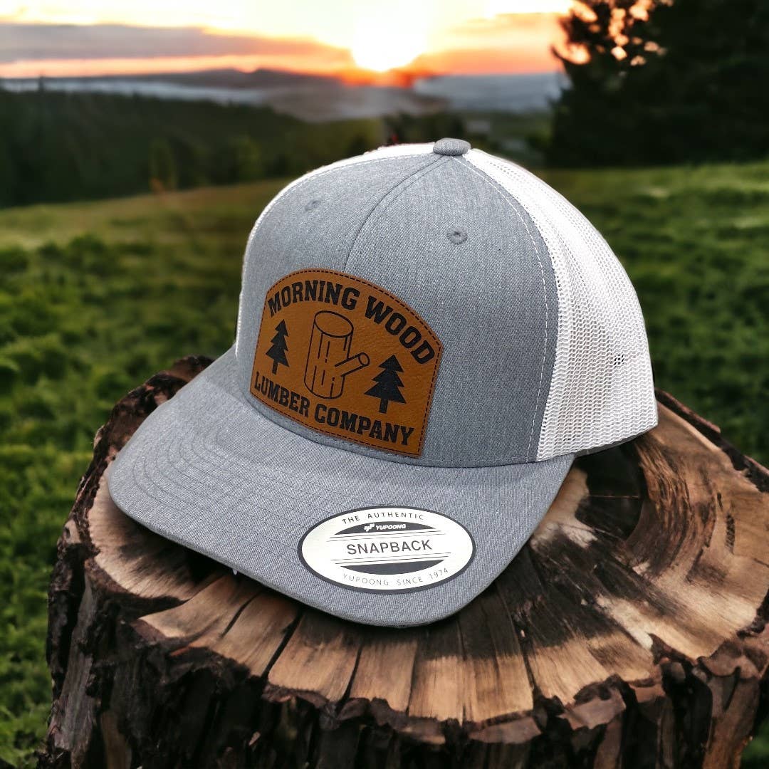 Morning Wood | Leather Patch Hat: Camo / Black