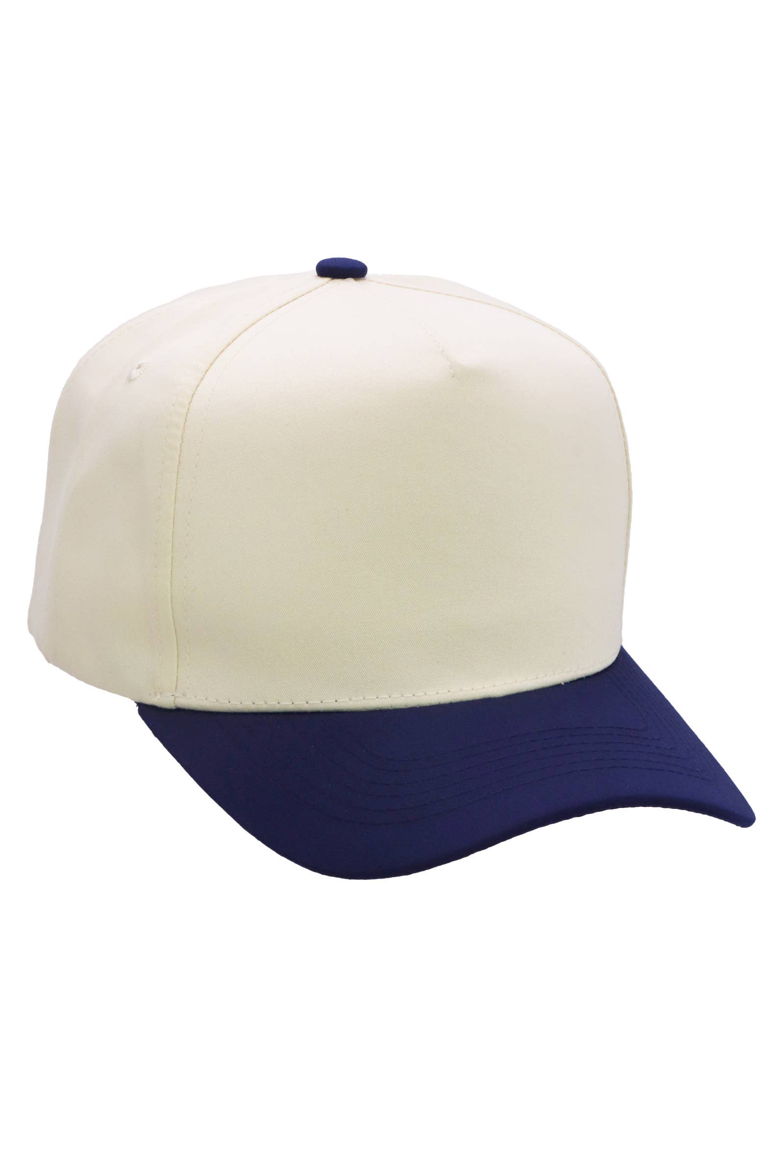 Two Tone Beige Upper Five Panel Baseball Cap: Beige/Aqua / One Size