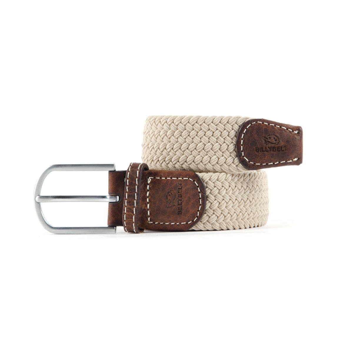 Sand beige elastic braided belt: Size 1