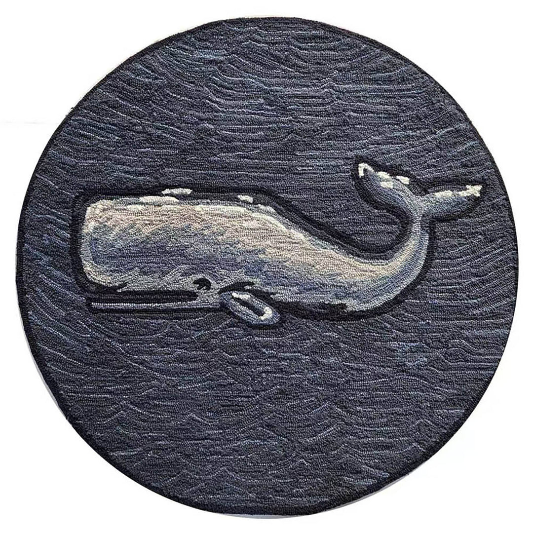 Frontporch Whale Indoor/Outdoor Mat Ocean: Ocean / Polyester; Acrylic / 2' x 3'