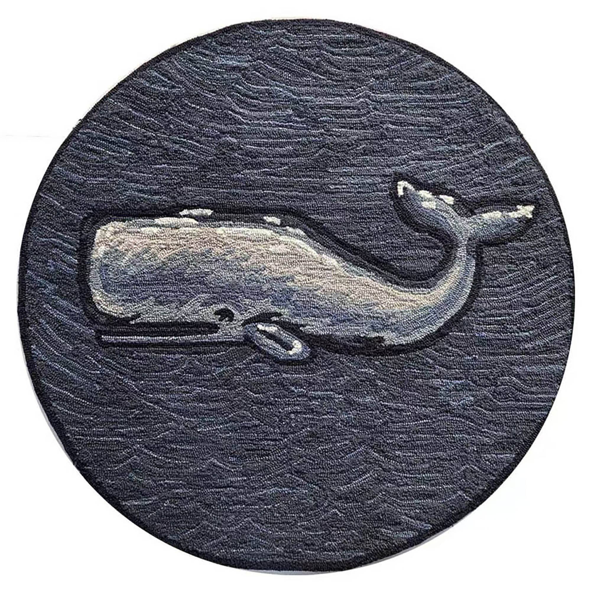 Frontporch Whale Indoor/Outdoor Mat Ocean: Ocean / Polyester; Acrylic / 2' x 3'