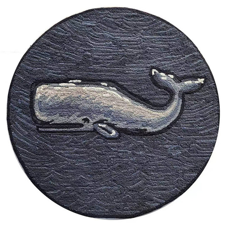 Frontporch Whale Indoor/Outdoor Mat Ocean: Ocean / Polyester; Acrylic / 2' x 3'