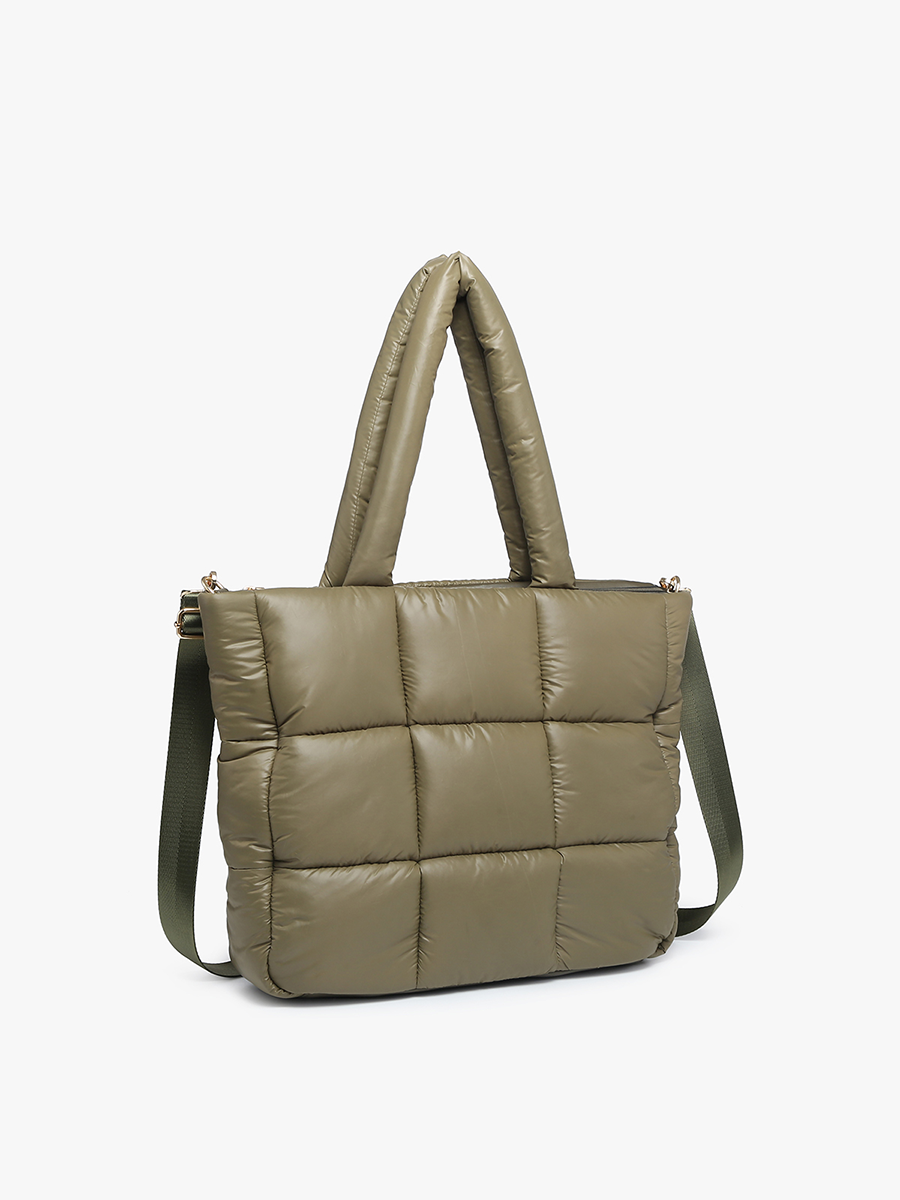 M2355 Kiersten Puffer Hobo w/ Strap: Off White