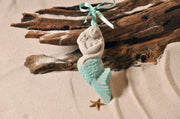 Mermaid Sand Ornament: Aqua Ribbon and Glitter