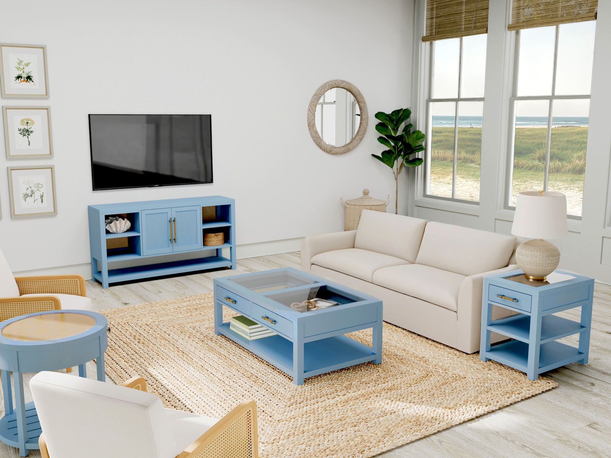 Rosalie - Chairside Table - Blue