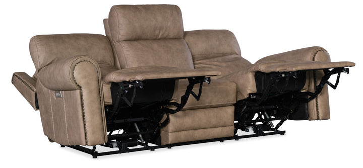 Duncan - Power Sofa With Power Headrest & Lumbar - Light Brown