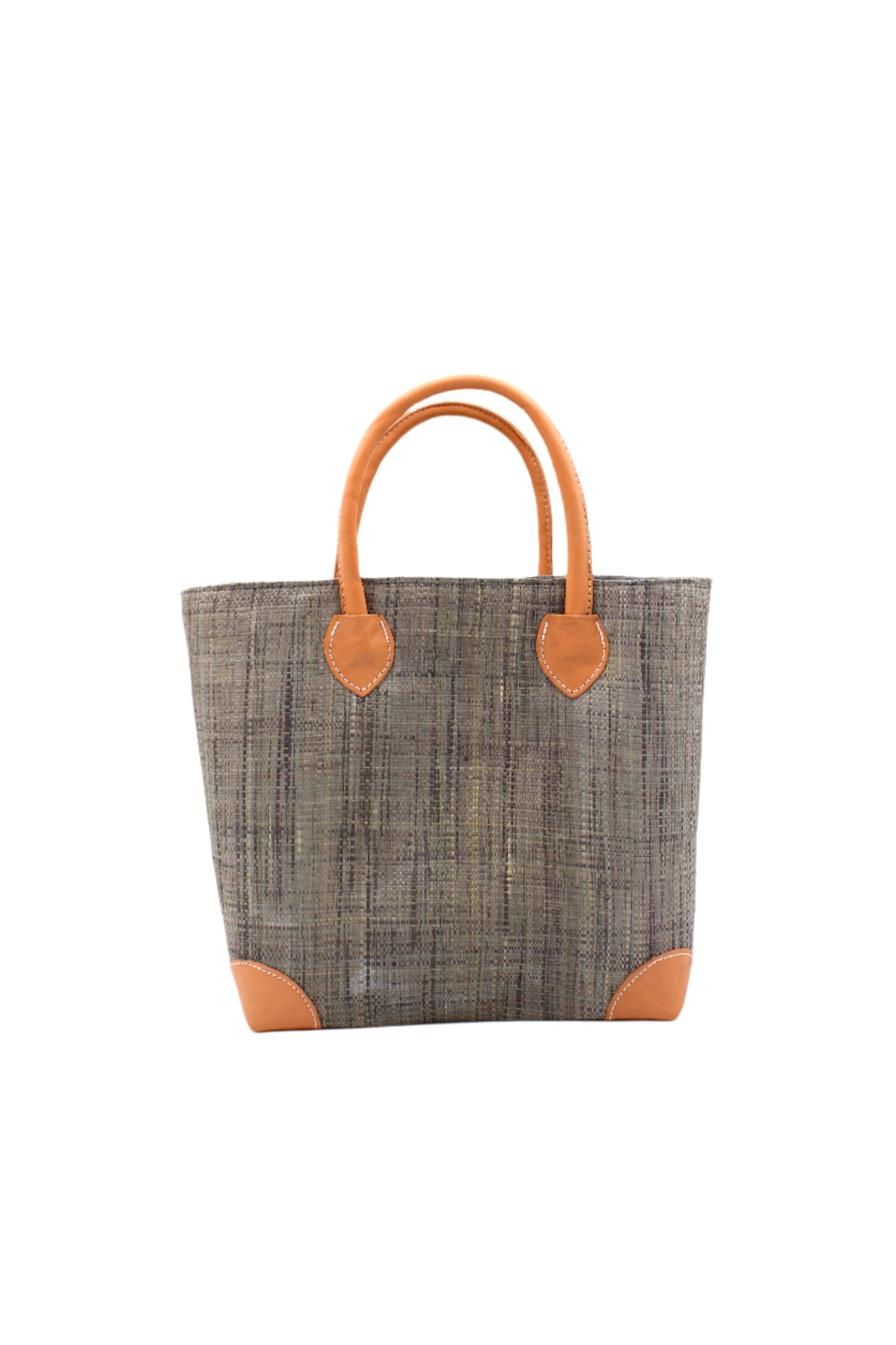 Augustine Straw Basket Bag - Three Sizes: Coral / Large