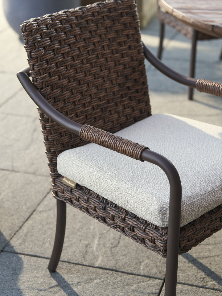 Kilimanjaro - Arm Dining Chair - Dark Brown / Beige