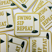 3" Swing Sip Repeat ( GOLF)  -  Embroidered Hat Patch