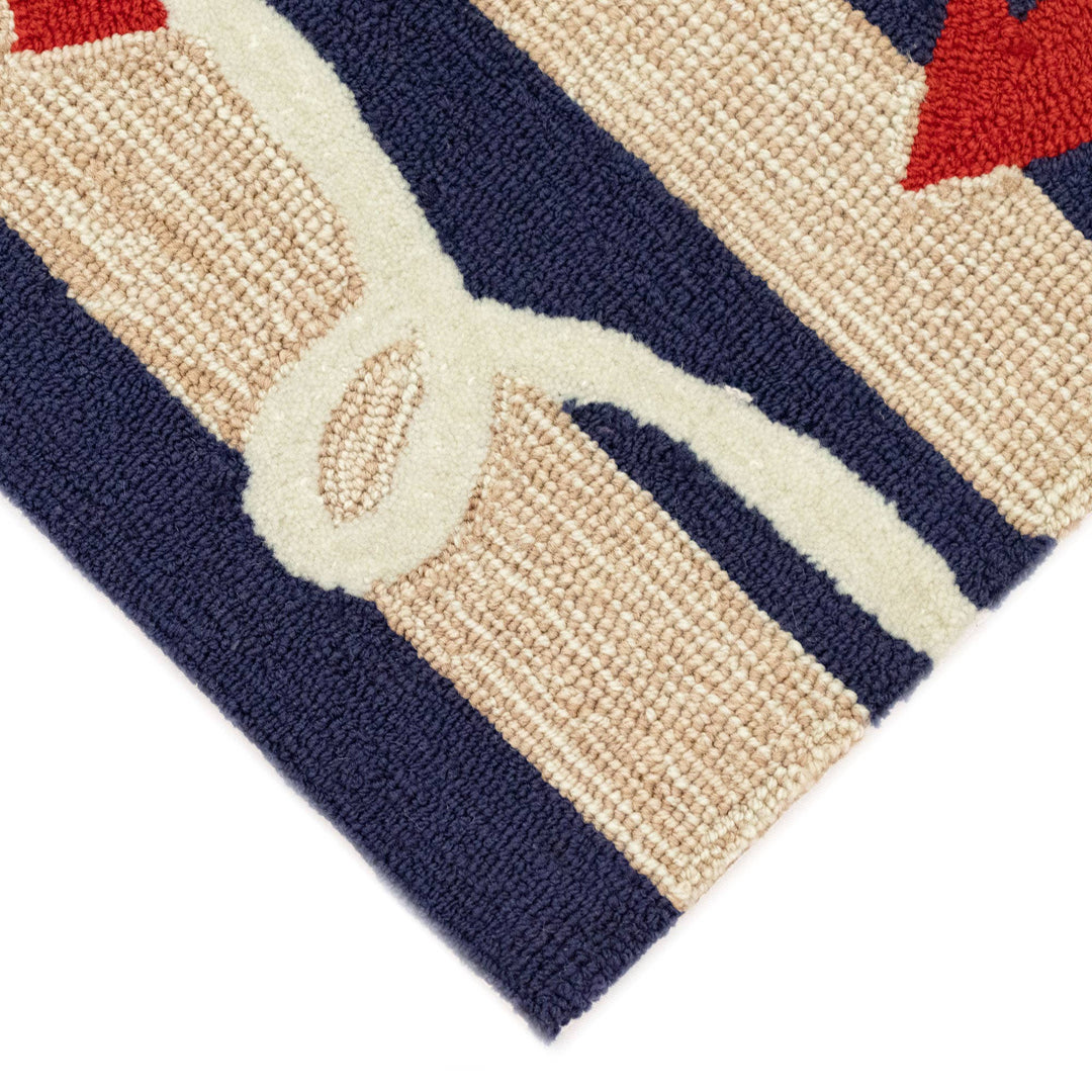 Frontporch Anchor Indoor/Outdoor Rug: Navy / Polyester; Acrylic / 1'8" x 2'6"