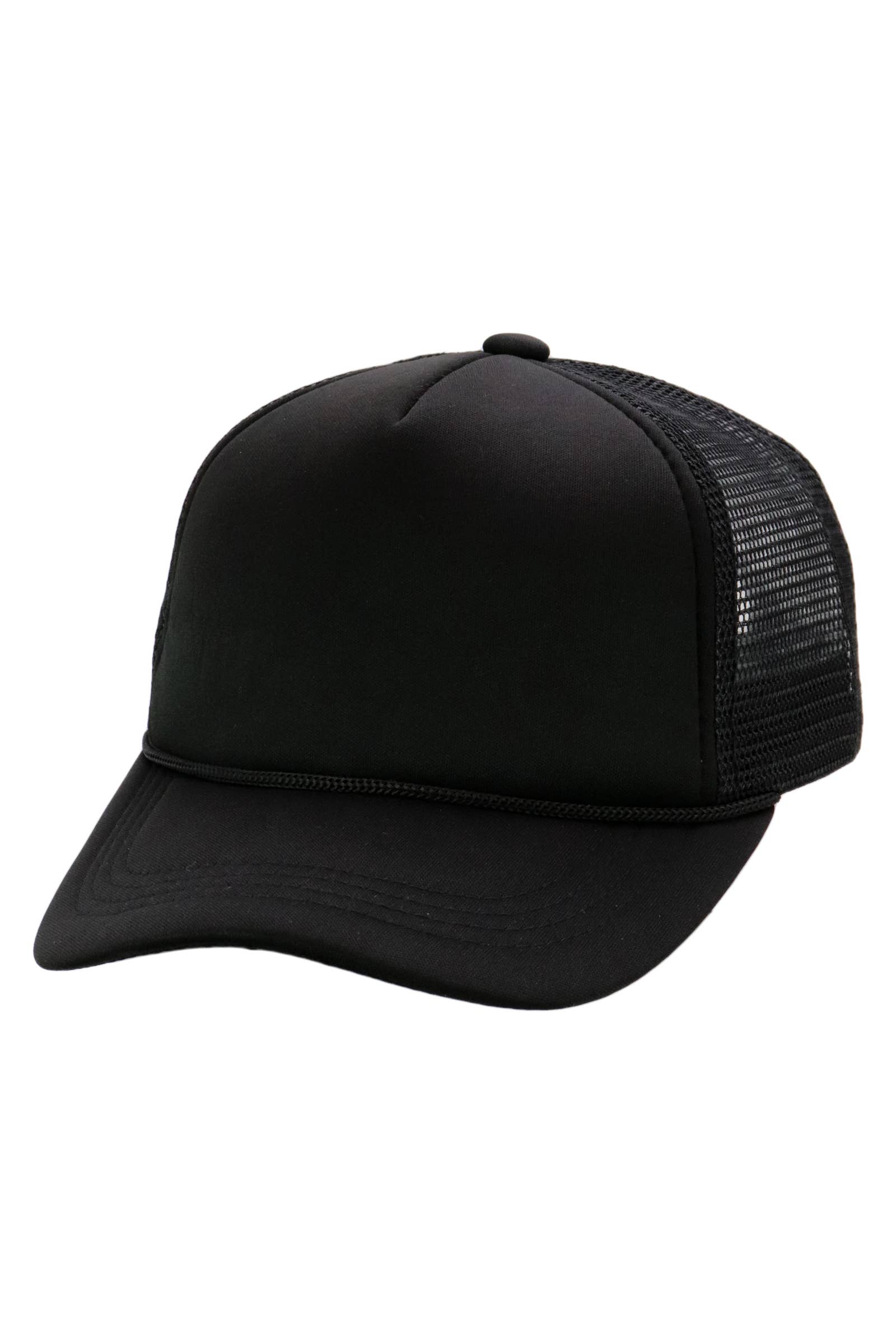 Kids Five Panel Sponge Padded Trucker Hat: WHITE / ONE SIZE