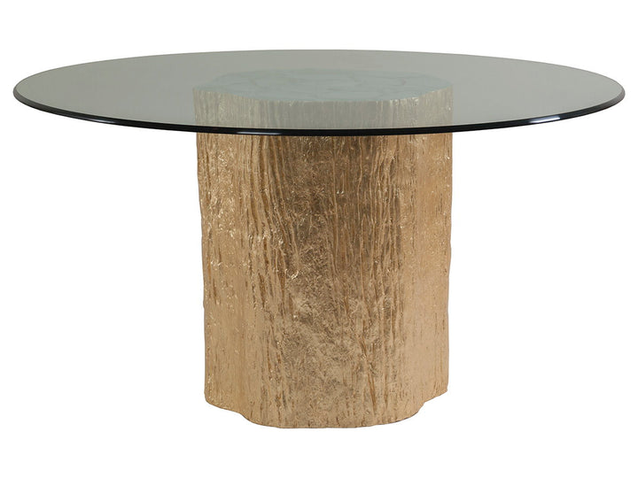 Signature Designs - Trunk Segment Round Dining Table With Glass Top