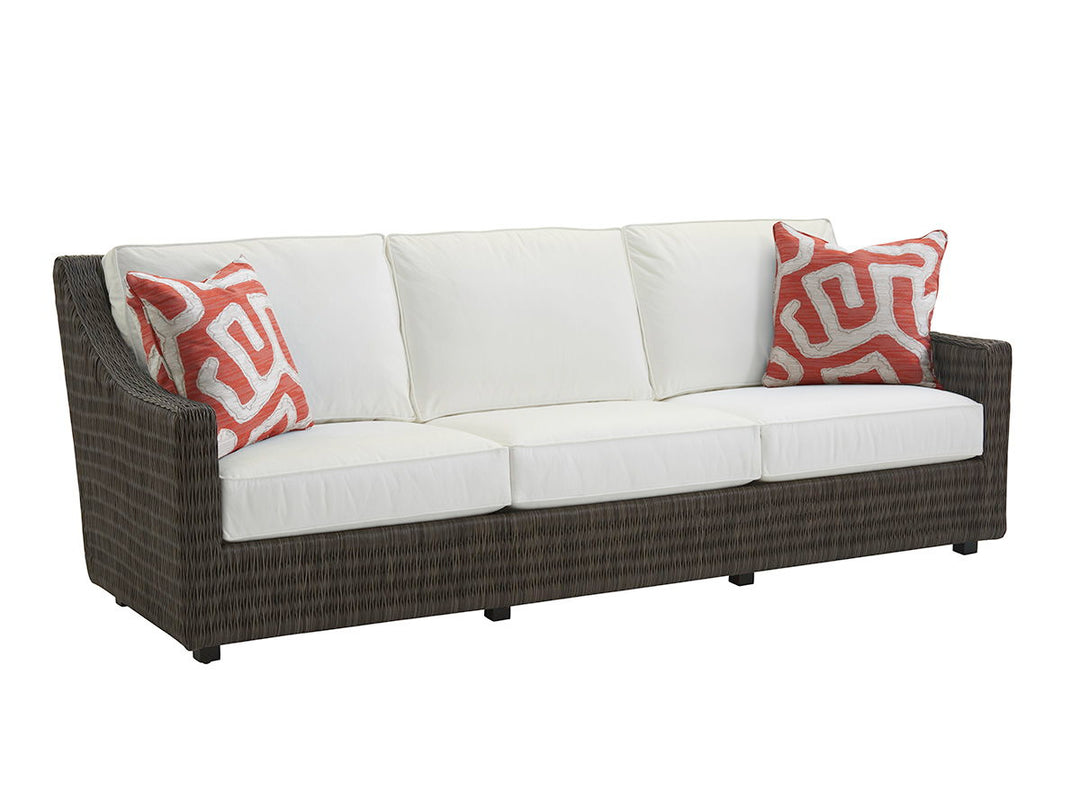 Cypress Point Ocean Terrace - Wicker Long Sofa - Dark Brown