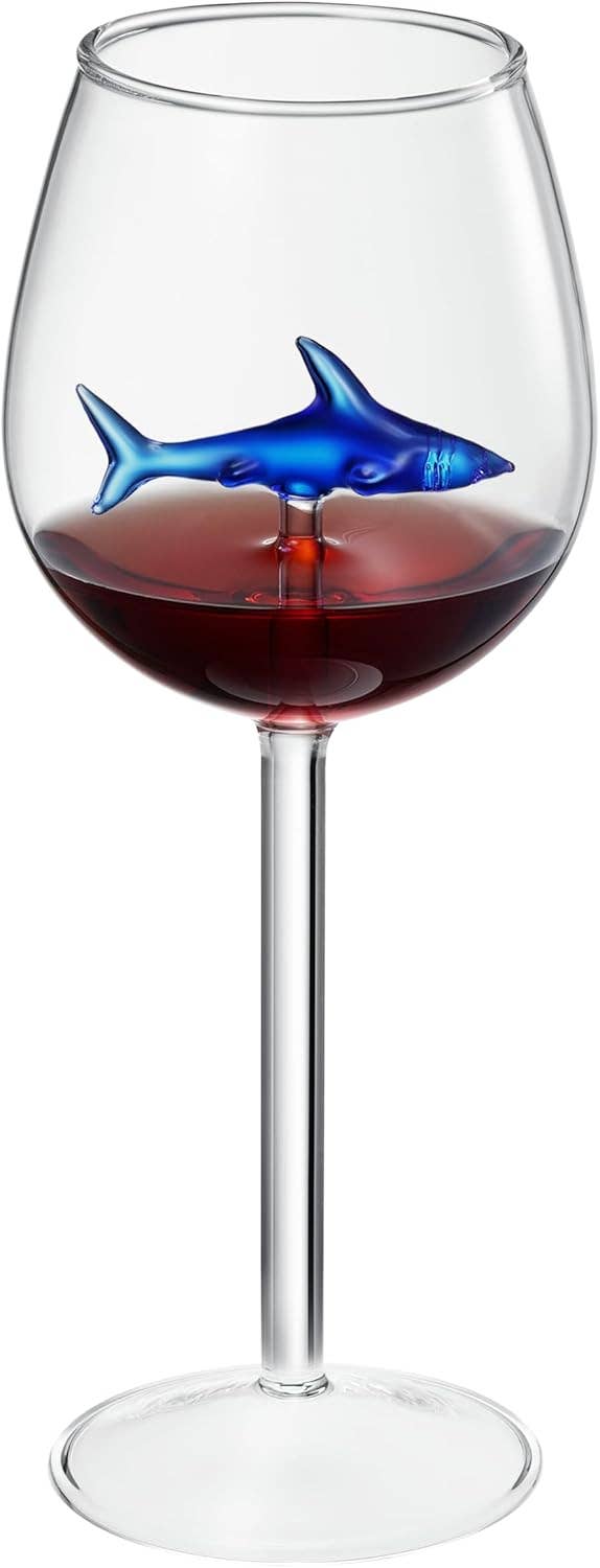 Shark-Inspired Stemmed Wine Glasses Set of 2 | 13oz
