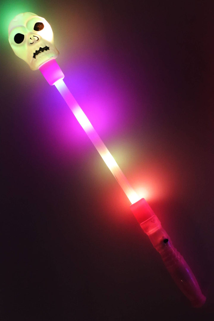 Halloween Pumpkin Skull Head Light Stick Wand: ASSORTED / ONE SIZE
