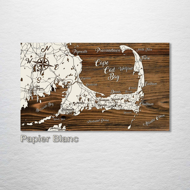 Massachusettes: Cape Cod Bay Map: Lunar Surface / Small (11.25" x 19")
